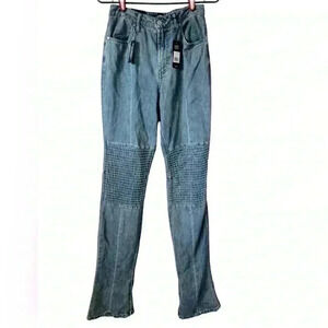 AFRM The Moto Mid-Rise Straight Leg Women's Sz 26 Spring Blue Wash NWT